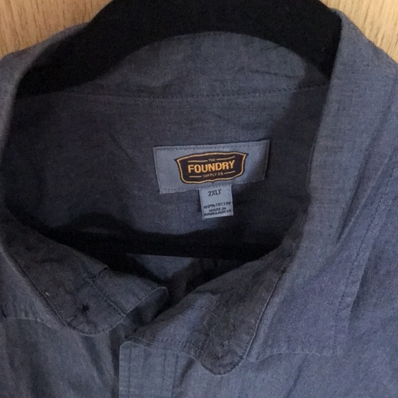 Mens plus size long sleeve button down grey shirt - Picture 2 of 3